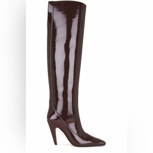 Stella McCartney Glossy Brown Over the Knee Boots